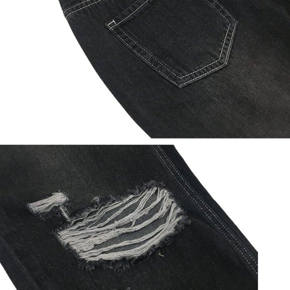 High Waist Ripped Boyfriend Jeans - Picture 7 of 7